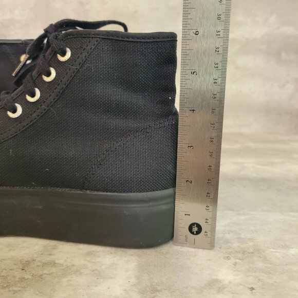 Superga Shoes Womens Size 8 Black High Top Canvas Platform Casual Sneakers Italy - Picture 7 of 8